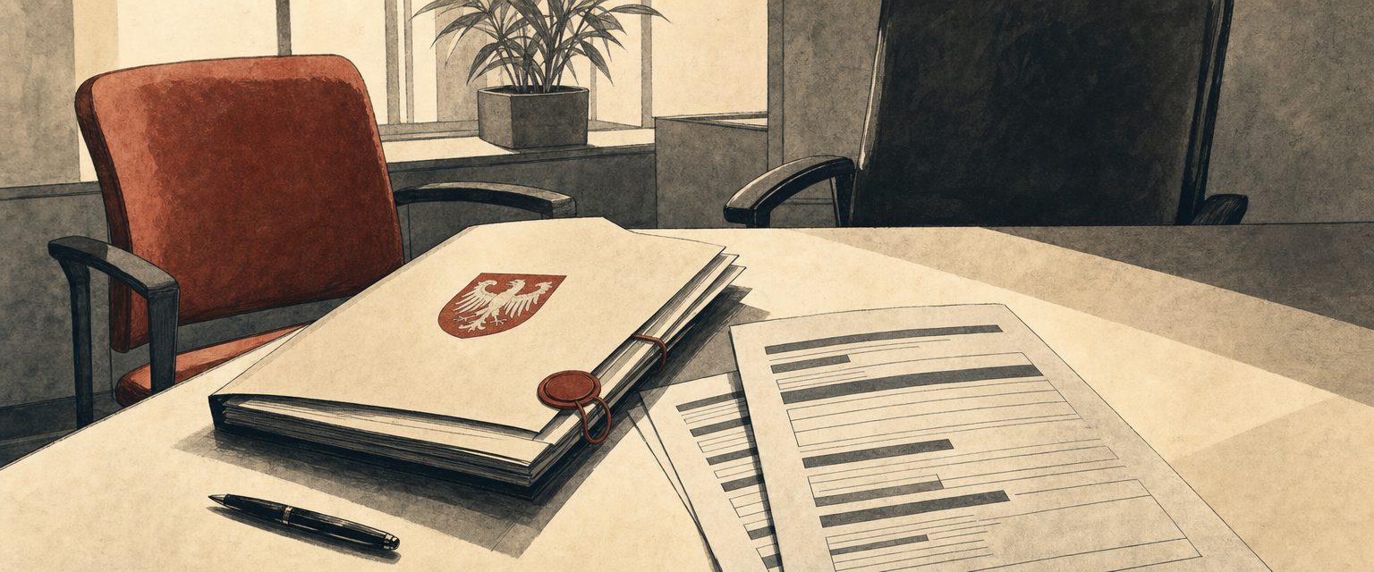 Jobcenter-Darlehen nach §24 SGB II — illustrative Darstellung: formeller Beratungsschreibtisch mit amtlichen Dokumenten und Antragsstempel