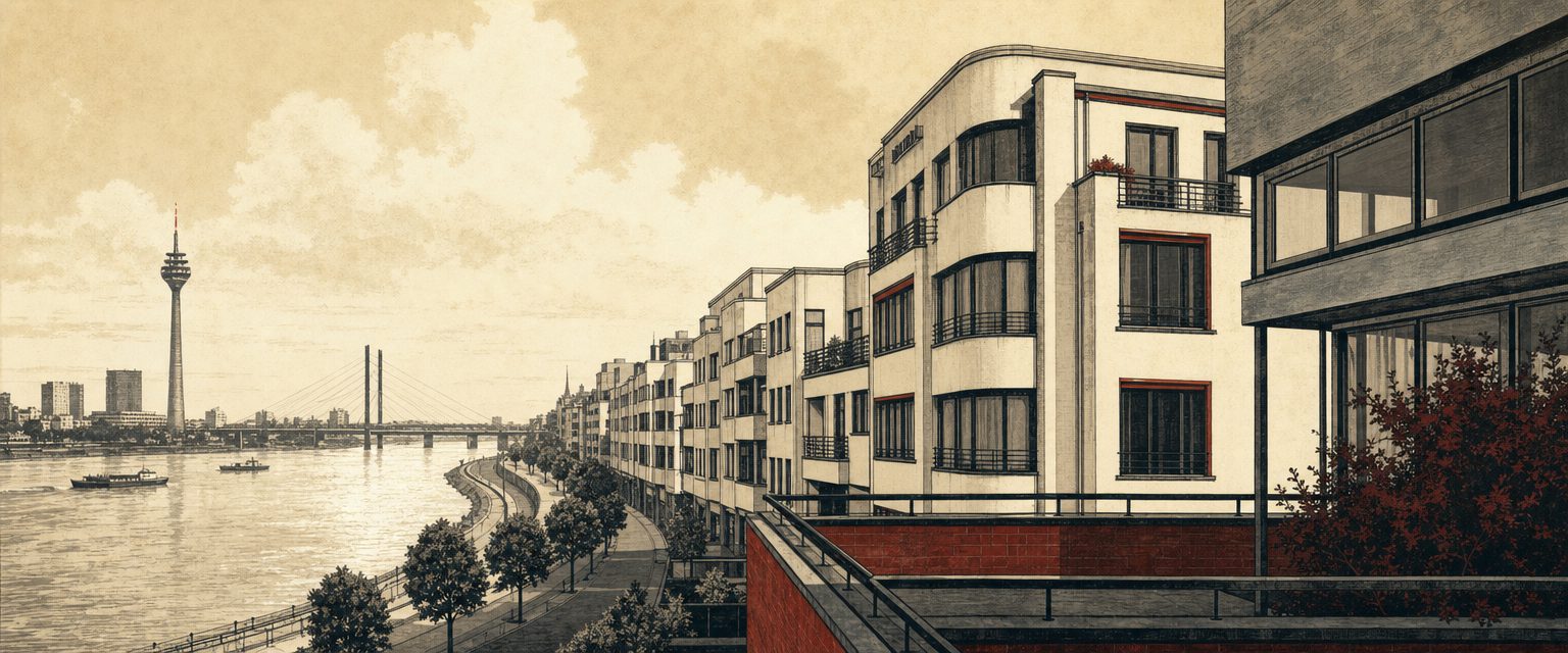 Düsseldorf Wohngebäude am Rhein — WBS und Sozialwohnungen in Düsseldorf