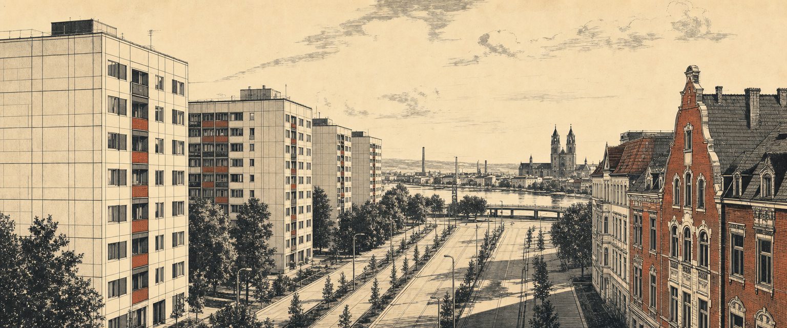 Magdeburg Wohngebäude an der Elbe — WBS und Sozialwohnungen in Magdeburg